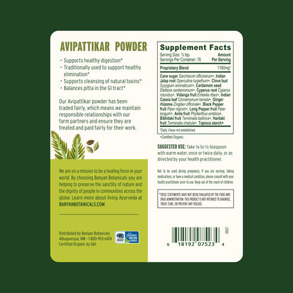 3 oz: Avipattikar Powder Supplement Facts