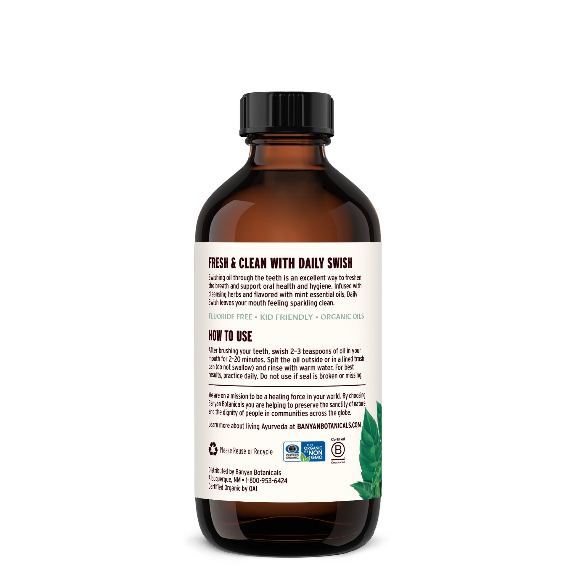 8 fl oz: Daily Swish Mint Oil Pulling 