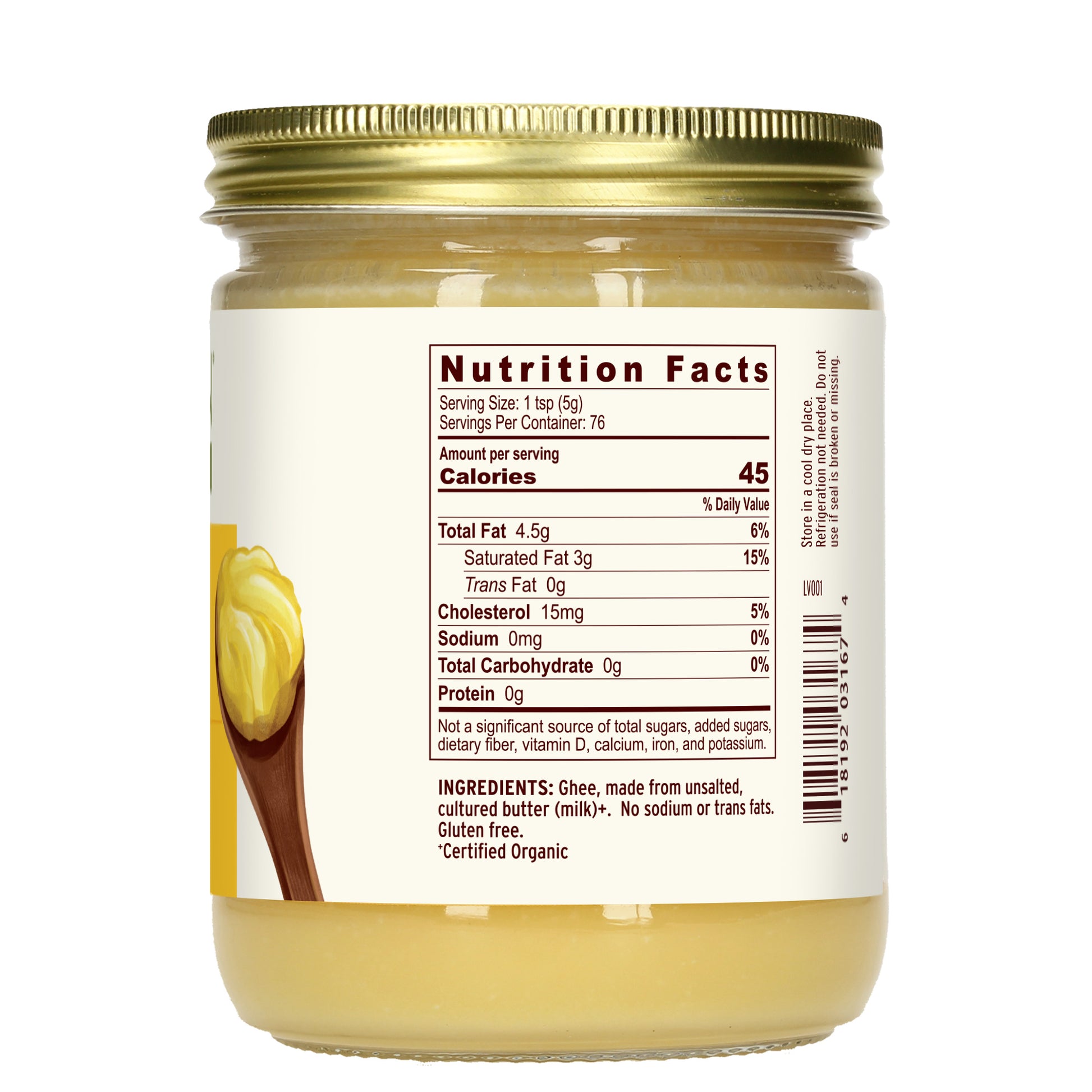 13.4 oz: Ghee Nutrition Facts 