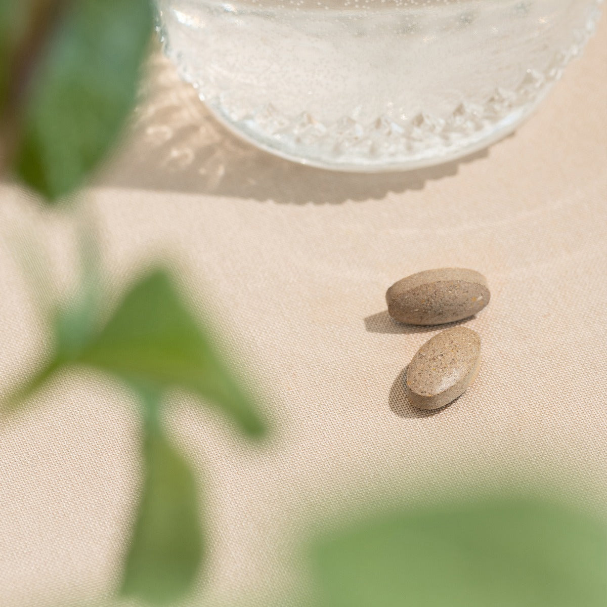 Healthy Hair™ tablets and water glass