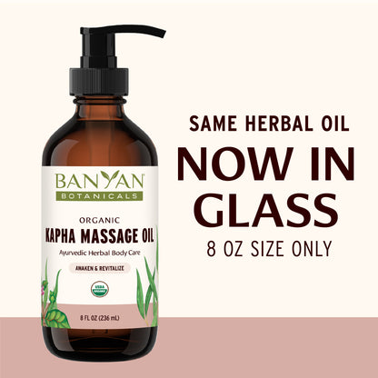 8 fl oz: Kapha Massage Oil 8 oz Glass