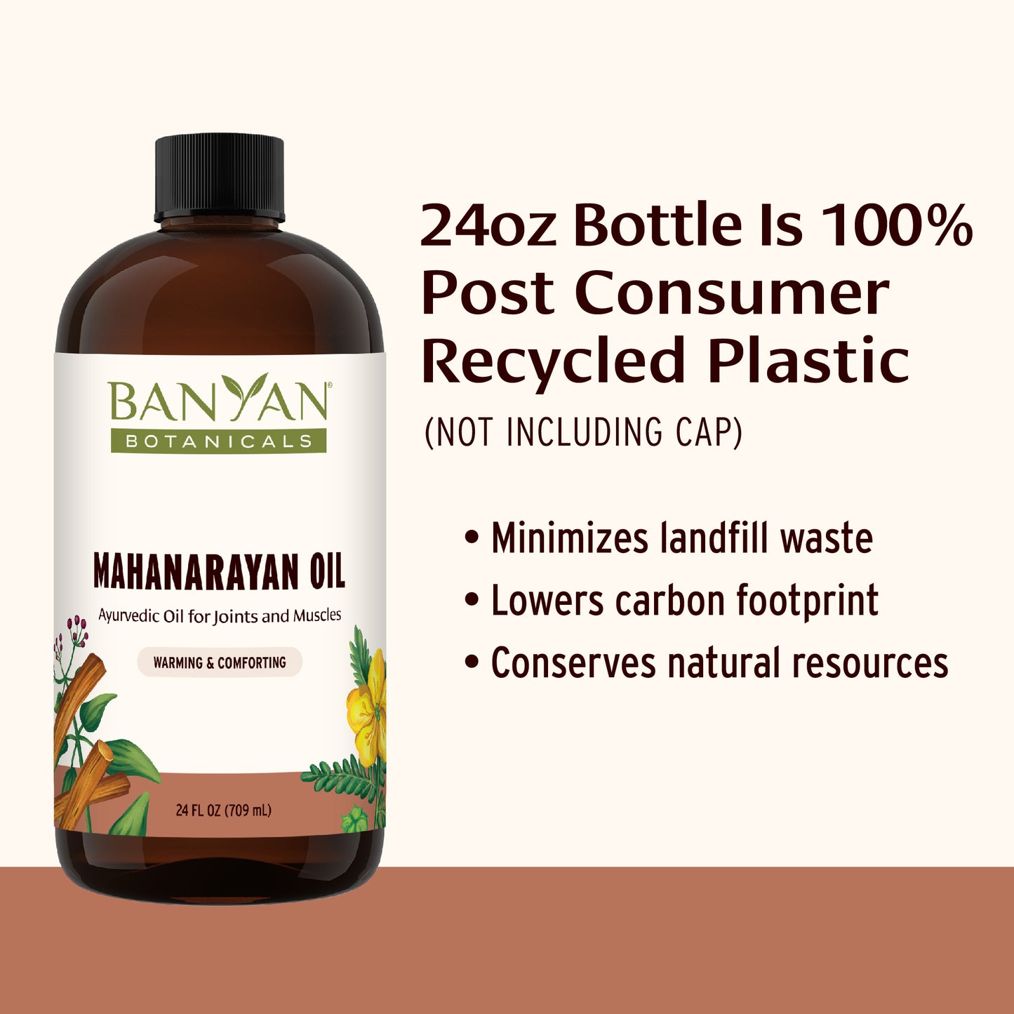 24 fl oz: Mahanarayan oil PCR packaging graphic
