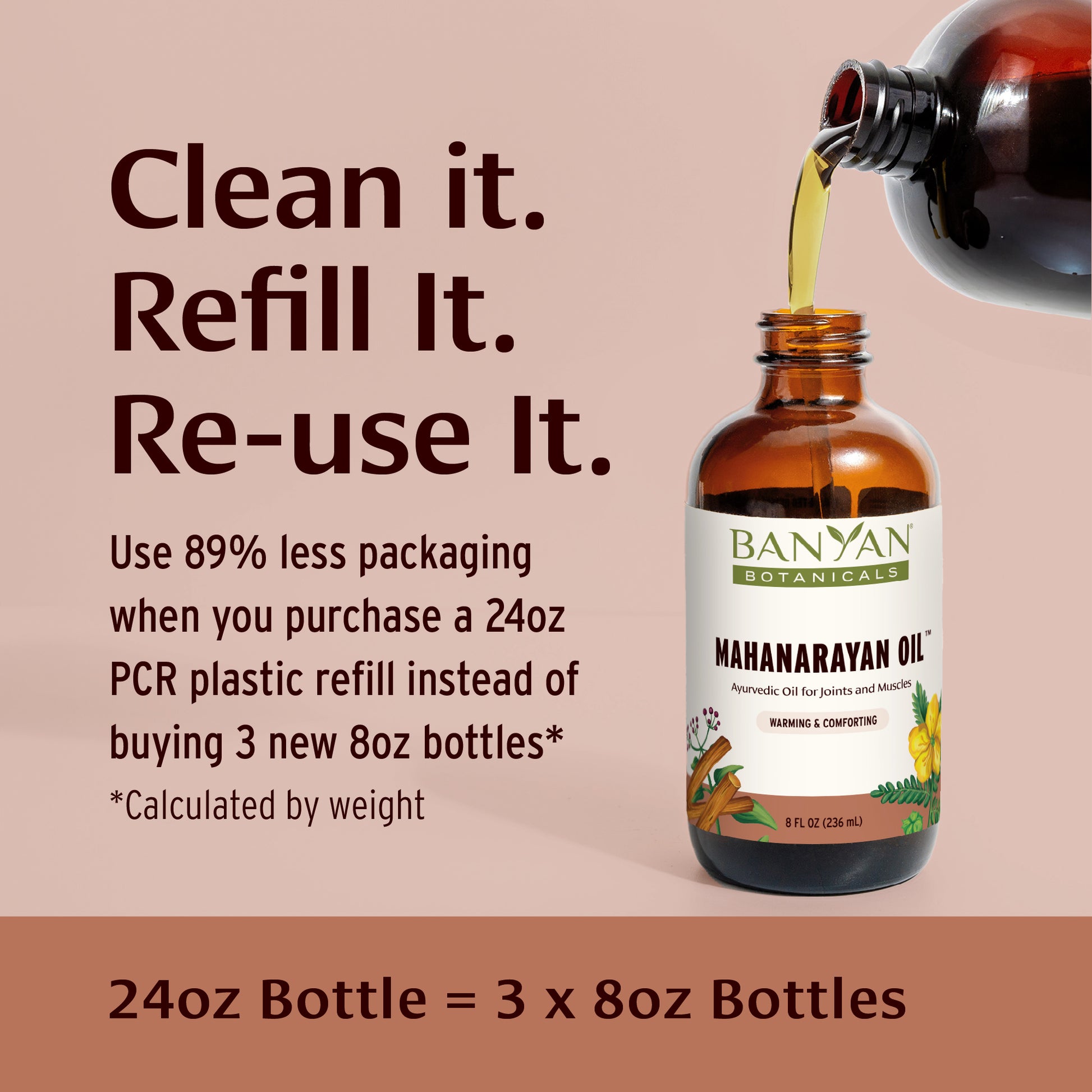 24 fl oz: Mahanarayan oil refill graphic