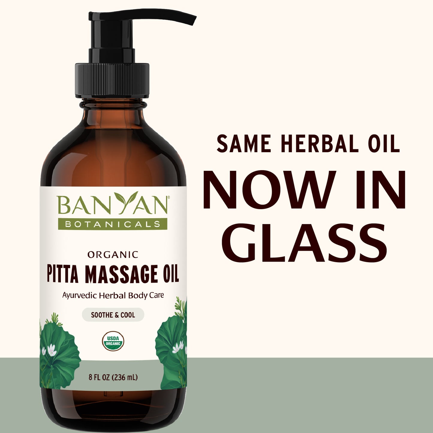 8 fl oz: Pitta Massage Oil in Glass