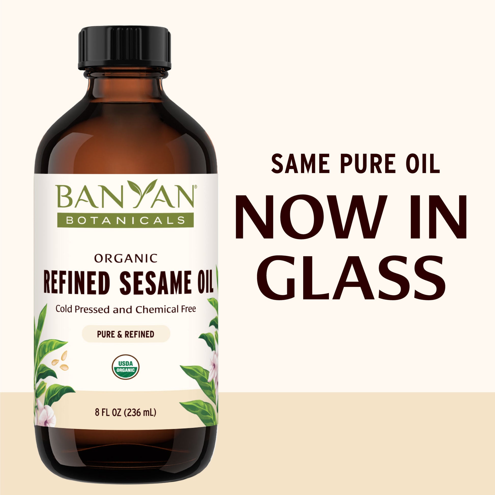 8 fl oz: Refined Sesame Oil in Glass