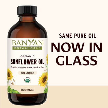 8 fl oz: Sunflower Oil Now in Glass