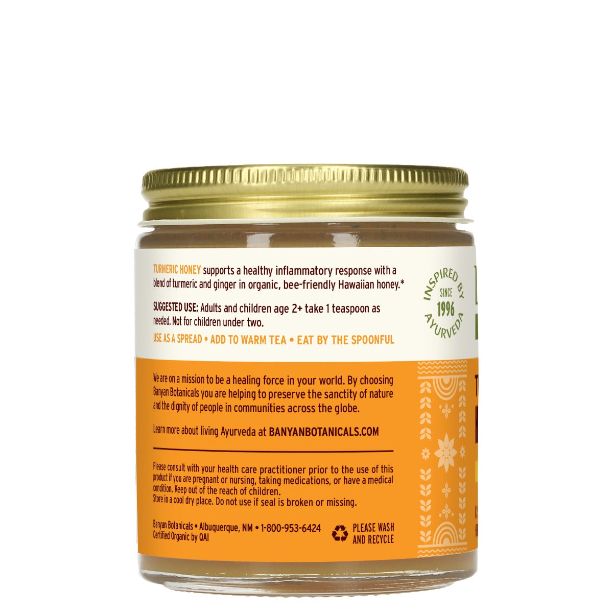 turmeric honey jar side b
