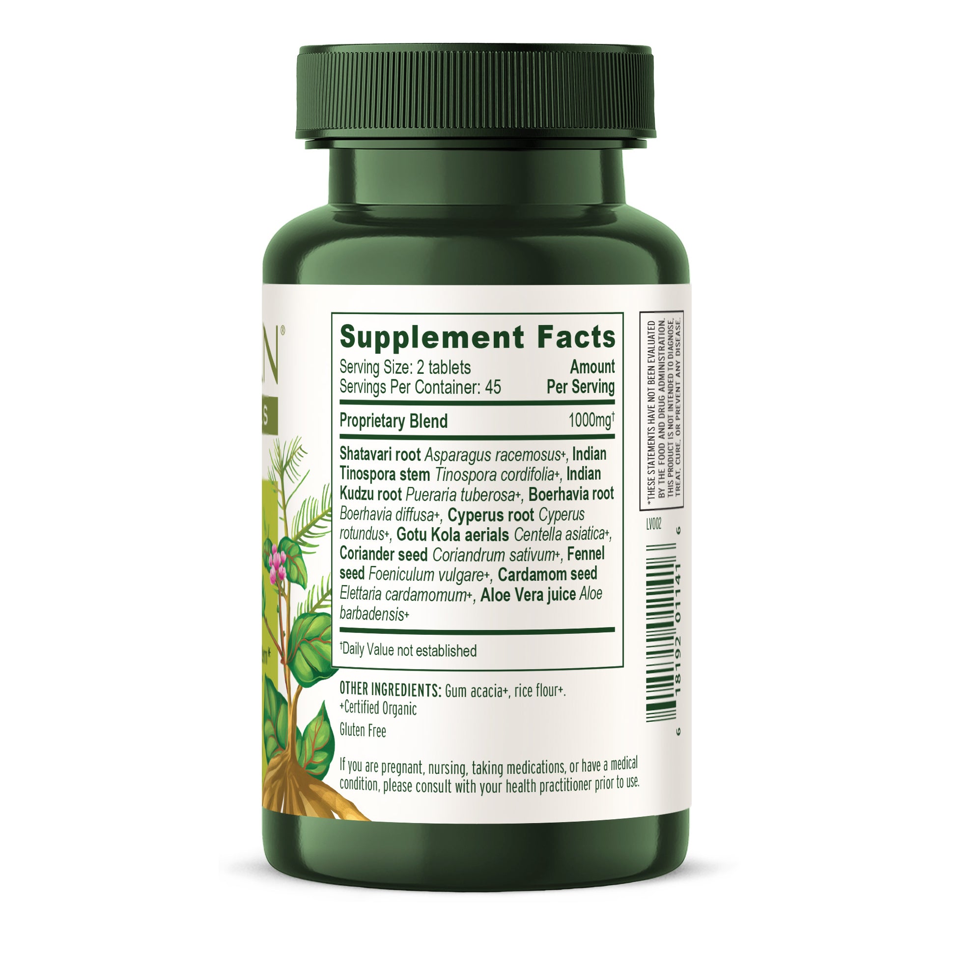 womens support tablets supplement facts panel